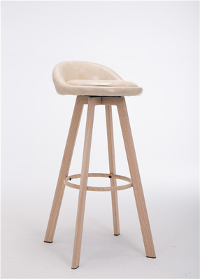 PU de la silla del visitante de la pierna de madera antigua y taburete de bar apilables 13kgs de la tela